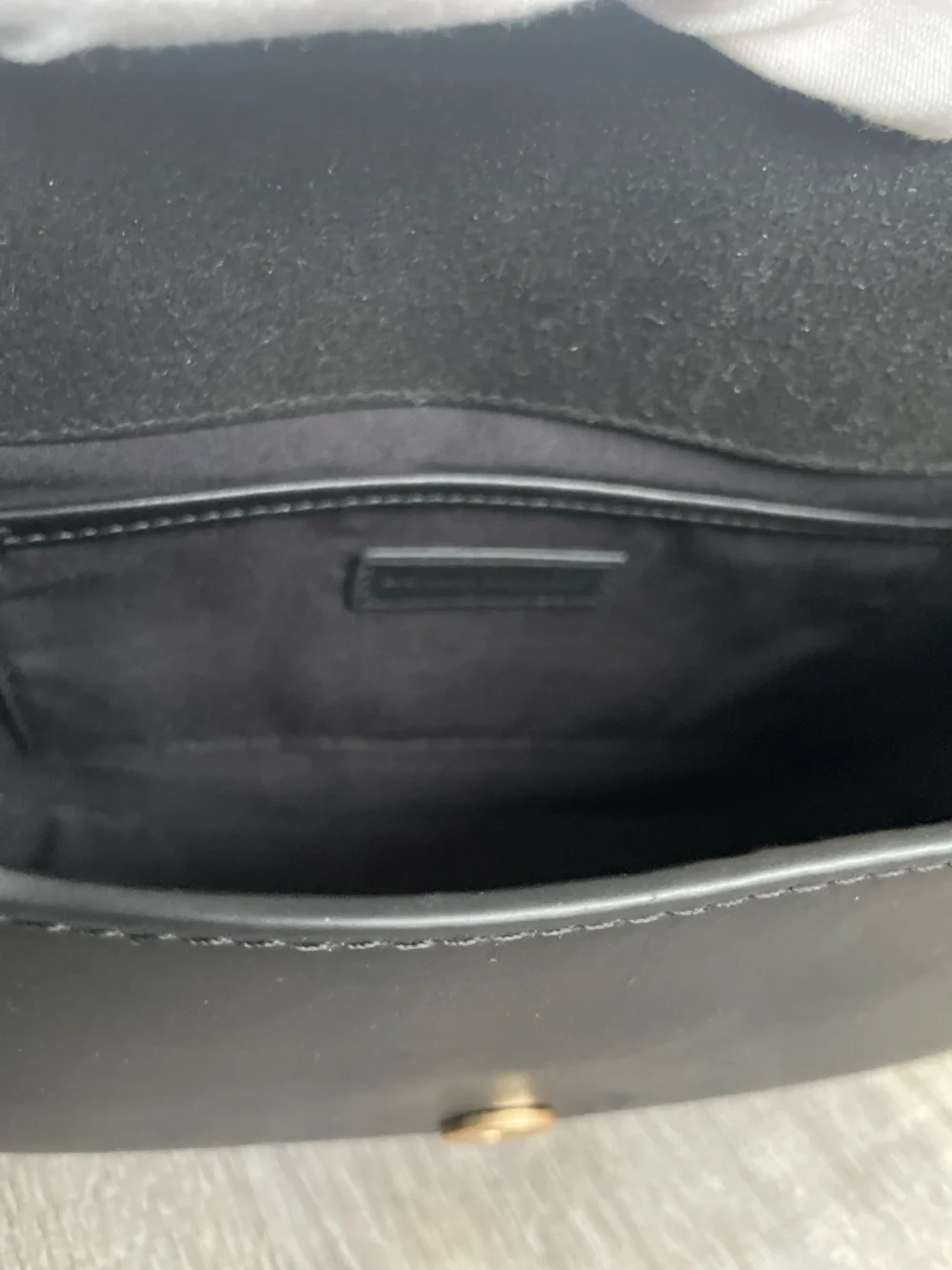 Banana Republic Black Leather Saddle Crossbody Bag Brass Buckle Flap